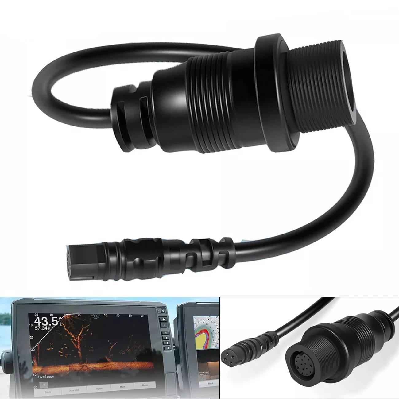 Fish Finder Cable - 1852081 kabel adaptor MKR-DSC-12 4-PIN untuk